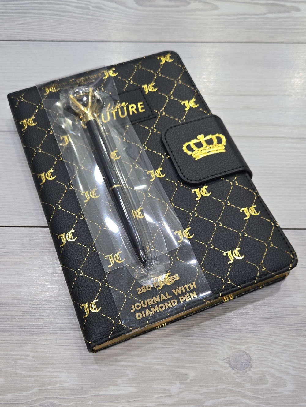 Juicy Couture "Feels Like Couture" Black and Gold Monogram Notebook